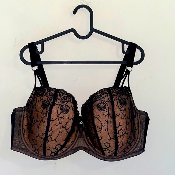 fox & ROYAL Black Lace And Nude Bra - Picture 1 of 6